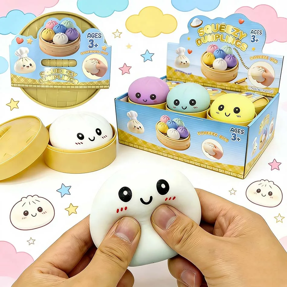 

Glitter Dumpling Glitter Dumpling Squishy with Box Dumplings Sensory Squeeze Toy for Stress Relief