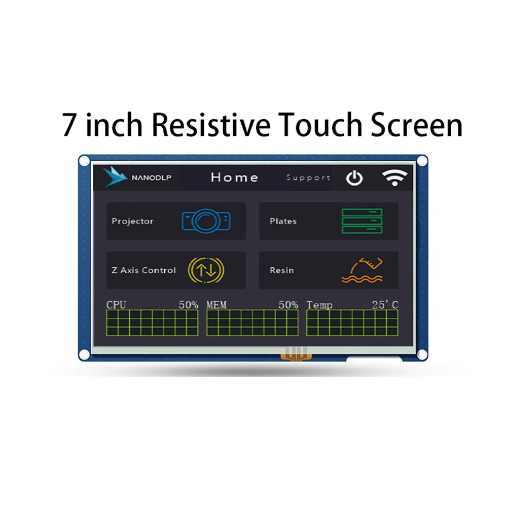 3d Printer Accessories  HMI 7.0 Inch Resistive Touch Screen 7 inch Suitable For LCD/DLP/SLA NANODLP