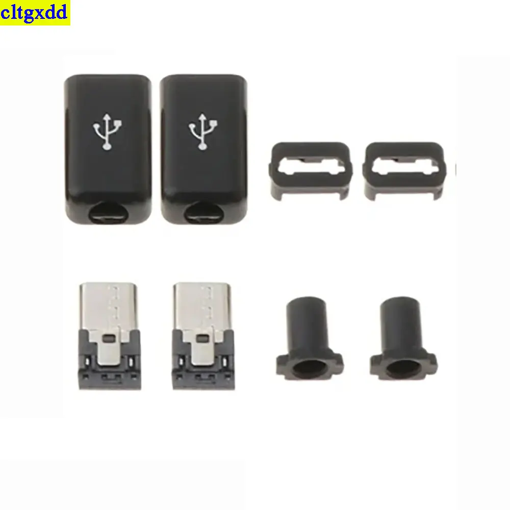 cltgxdd 10 компл. Micro USB сварочный тип штекер 4-контактный 2A сварочный разъем DIY кабель для передачи данных аксессуары набор из четырех предметов