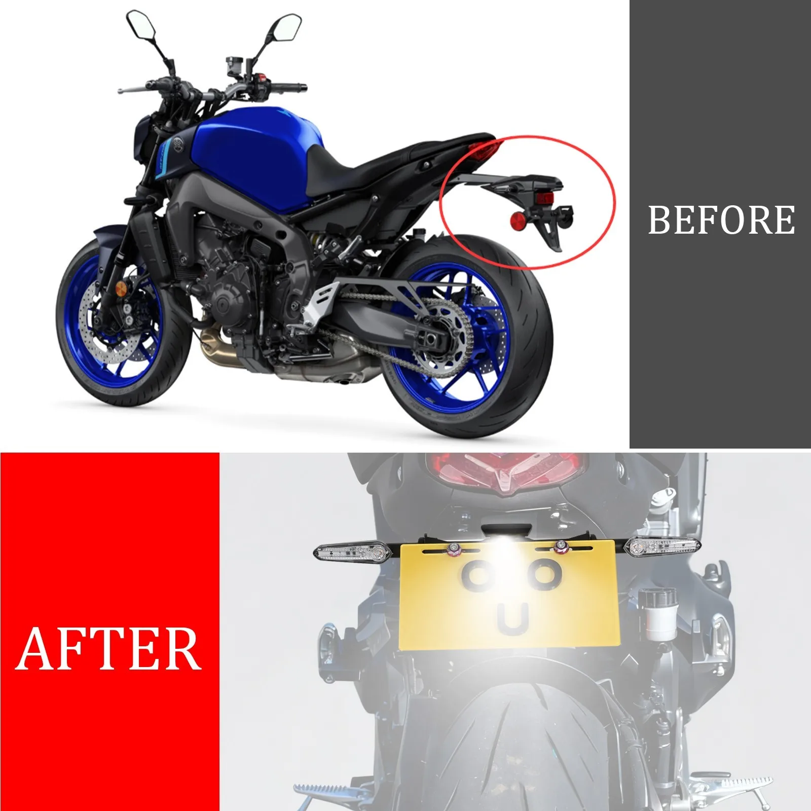 MT09 Tail Tidy Fender Eliminator LED Turn Signal For YAMAHA MT-09 SP 2021 2022 2023