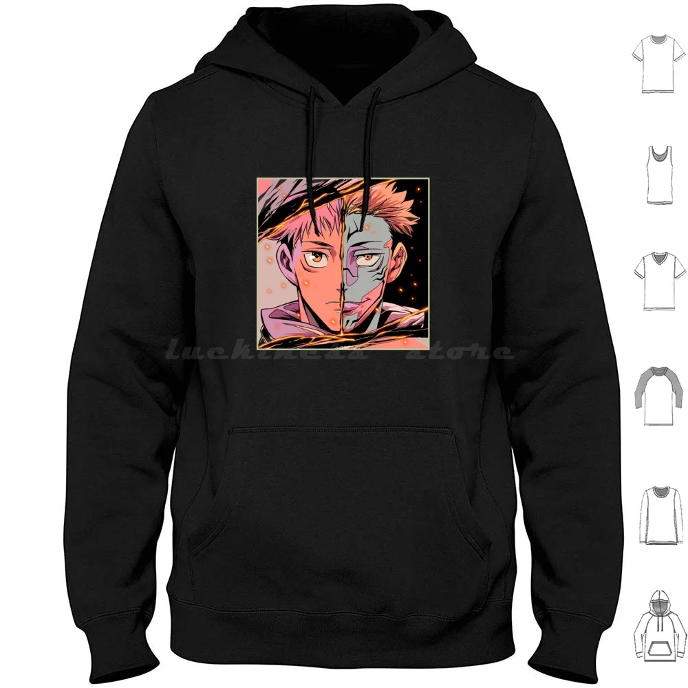Sukudori Sudadera con capucha de algodón de manga larga Anime Jjk Manga Gojo Itadori Jujutsu Sukuna Kaisen Yuji Itadori