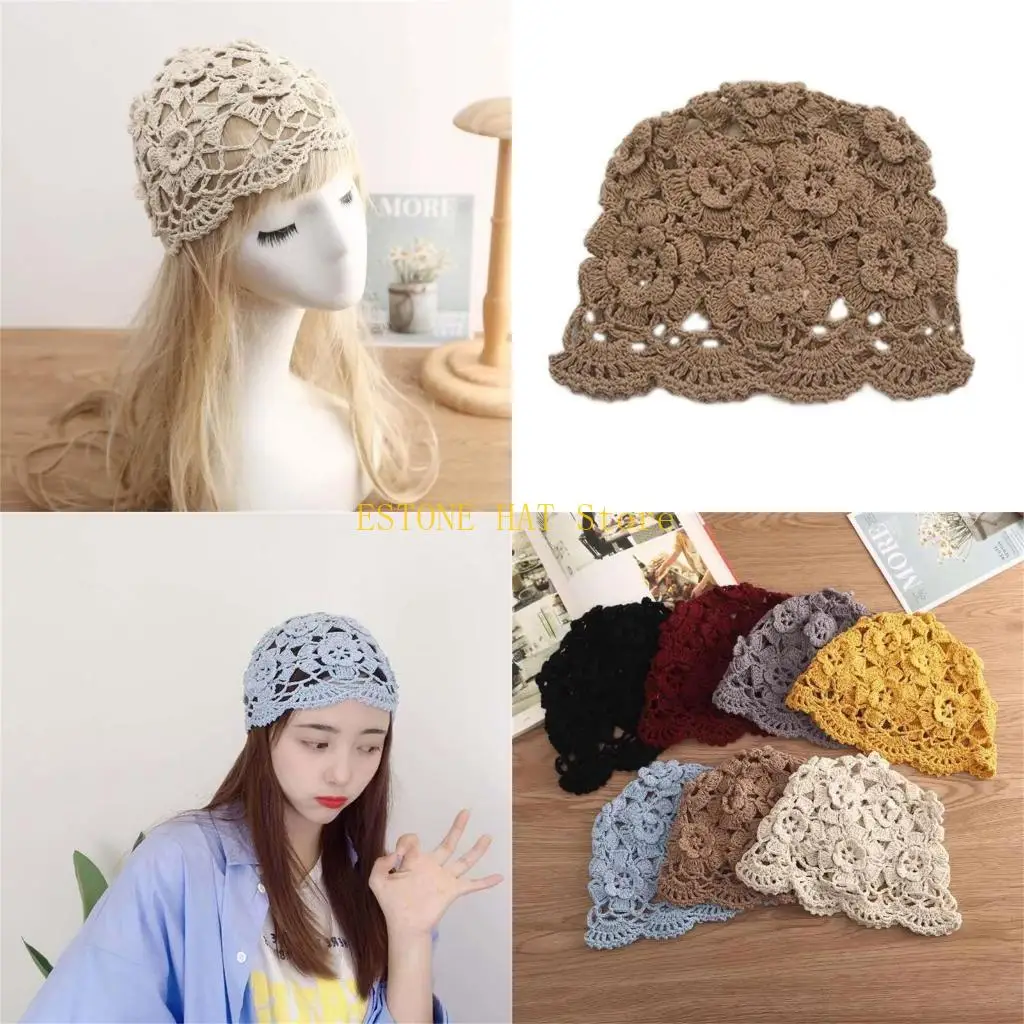 49MF Handmade Crocheted Decorative Hat Household Party Background Decorations