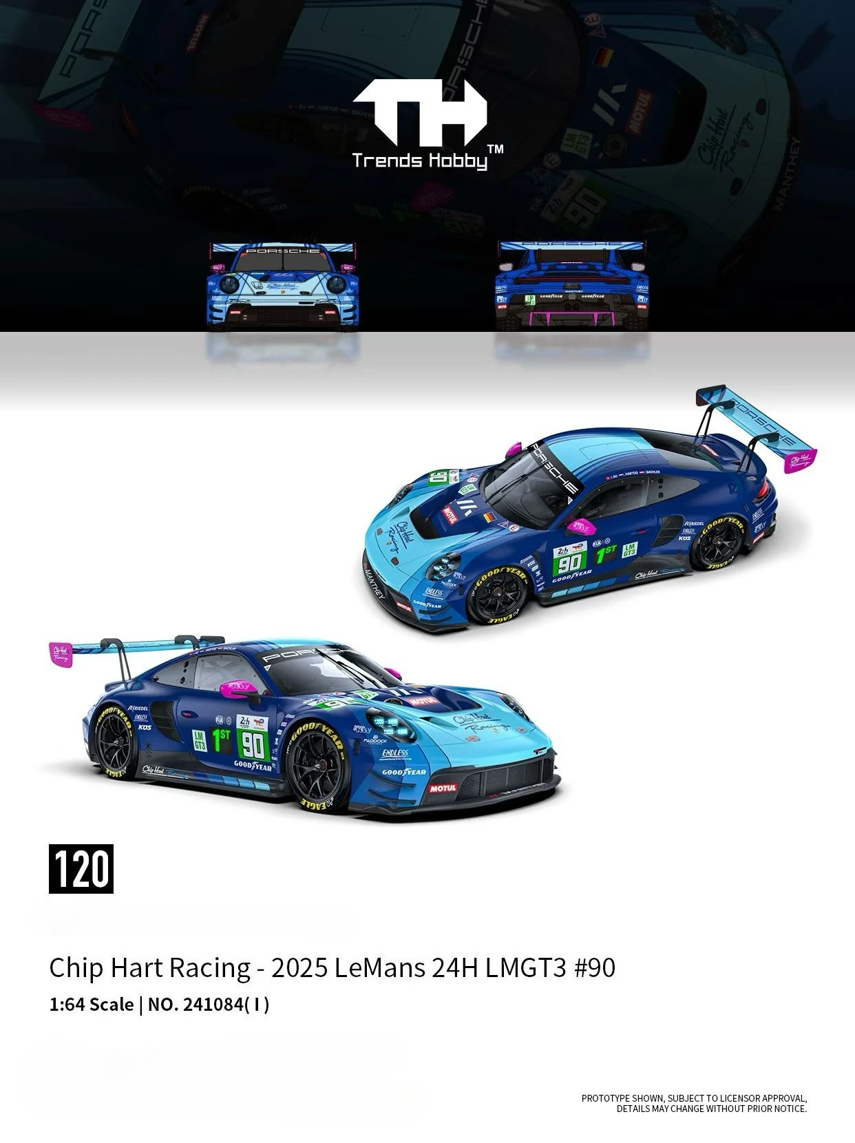 **Preventa** Trends Hobby 1:64 918 Huracan GT3 R LeMans 24H LMGT3 2025 Modelo de Auto Fundido a Presión