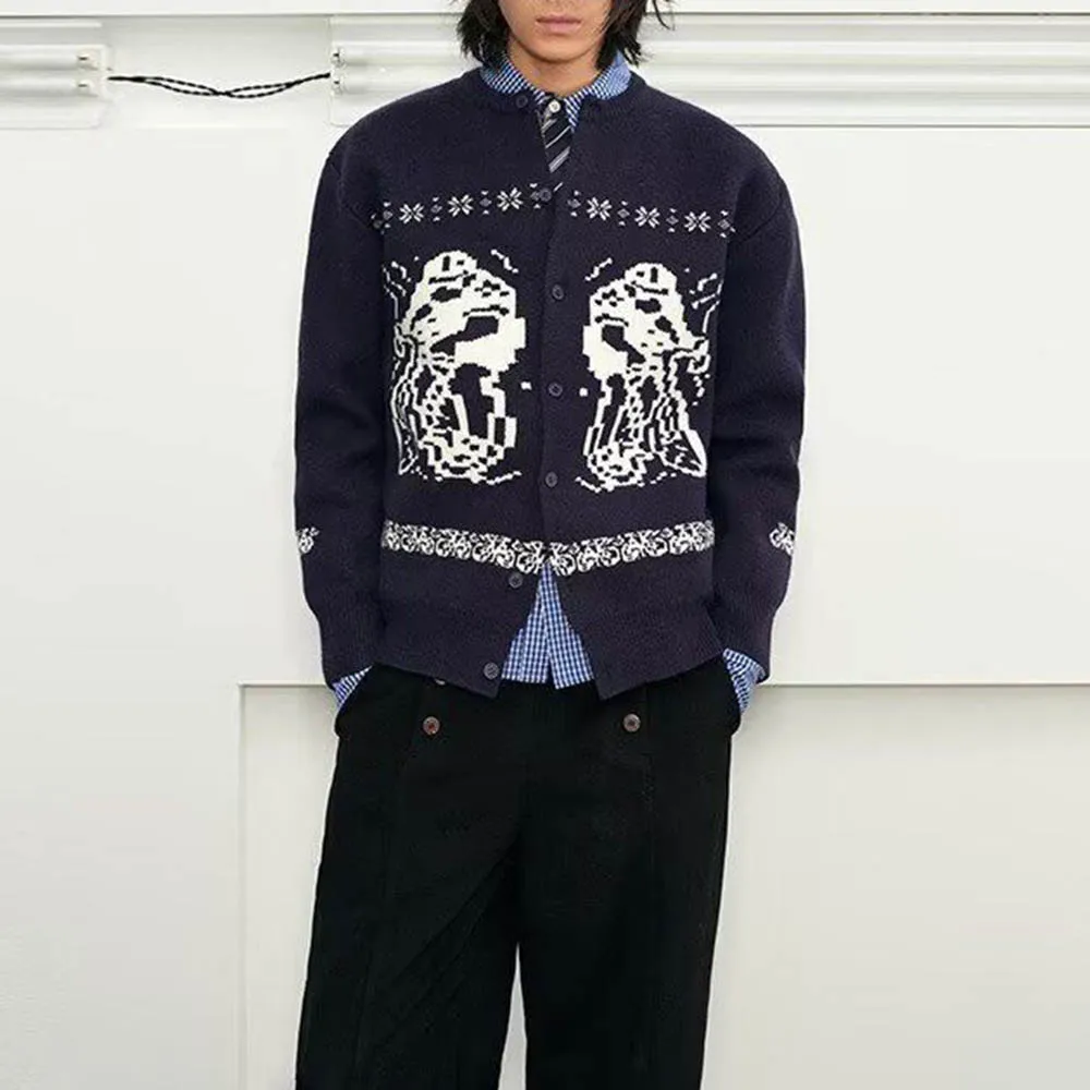 Sweater Lengan Panjang Grafis Y2k Pria Musim Gugur, Tren Fashion Retro Amerika, Gaya Jalanan Longgar Kasual, Atasan Pria Unik 2025