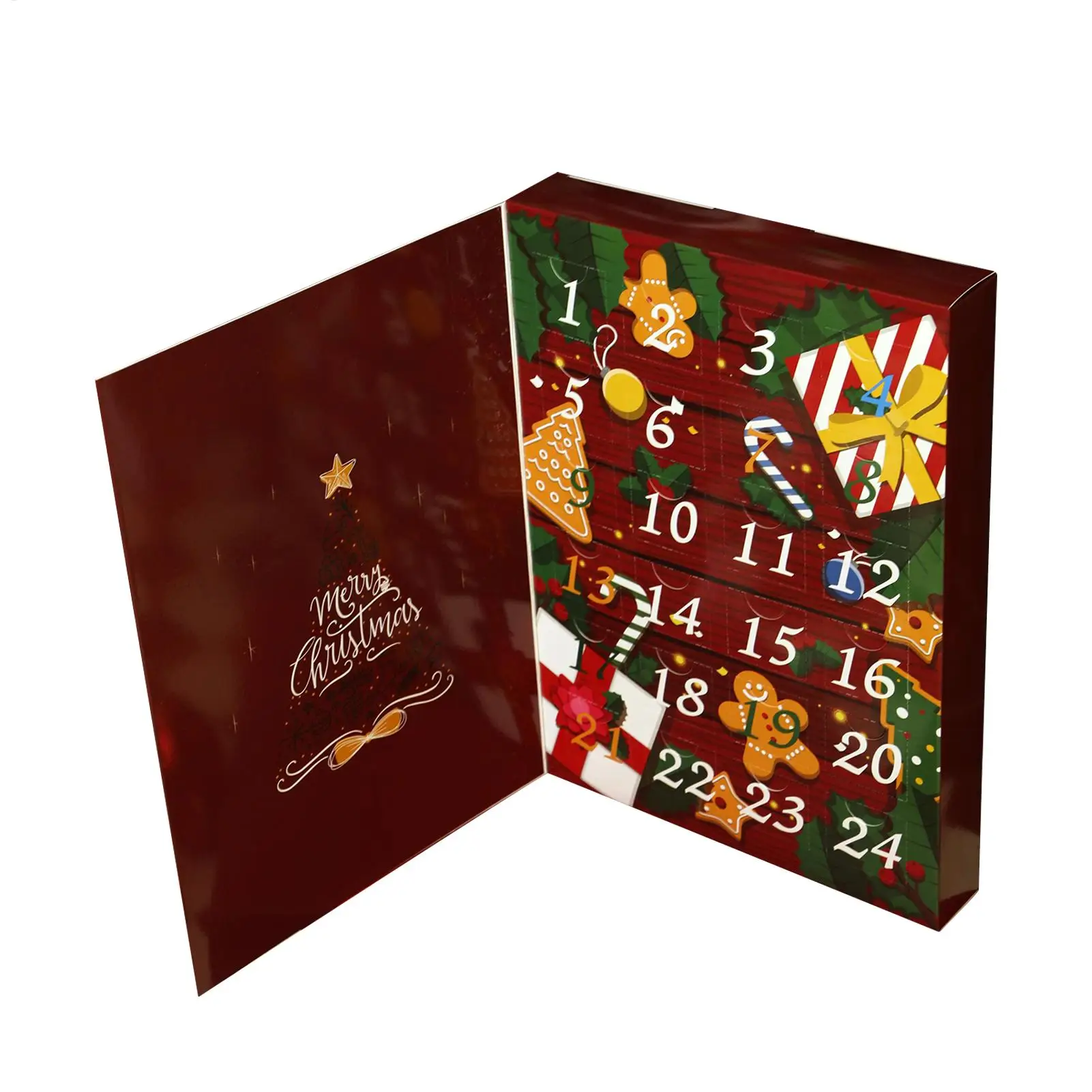 Empty DIY Gift Box Christmas Countdown Calendar Boxes 24 Days Fillable Reusable Kids Christmas Countdown Advent Calendar