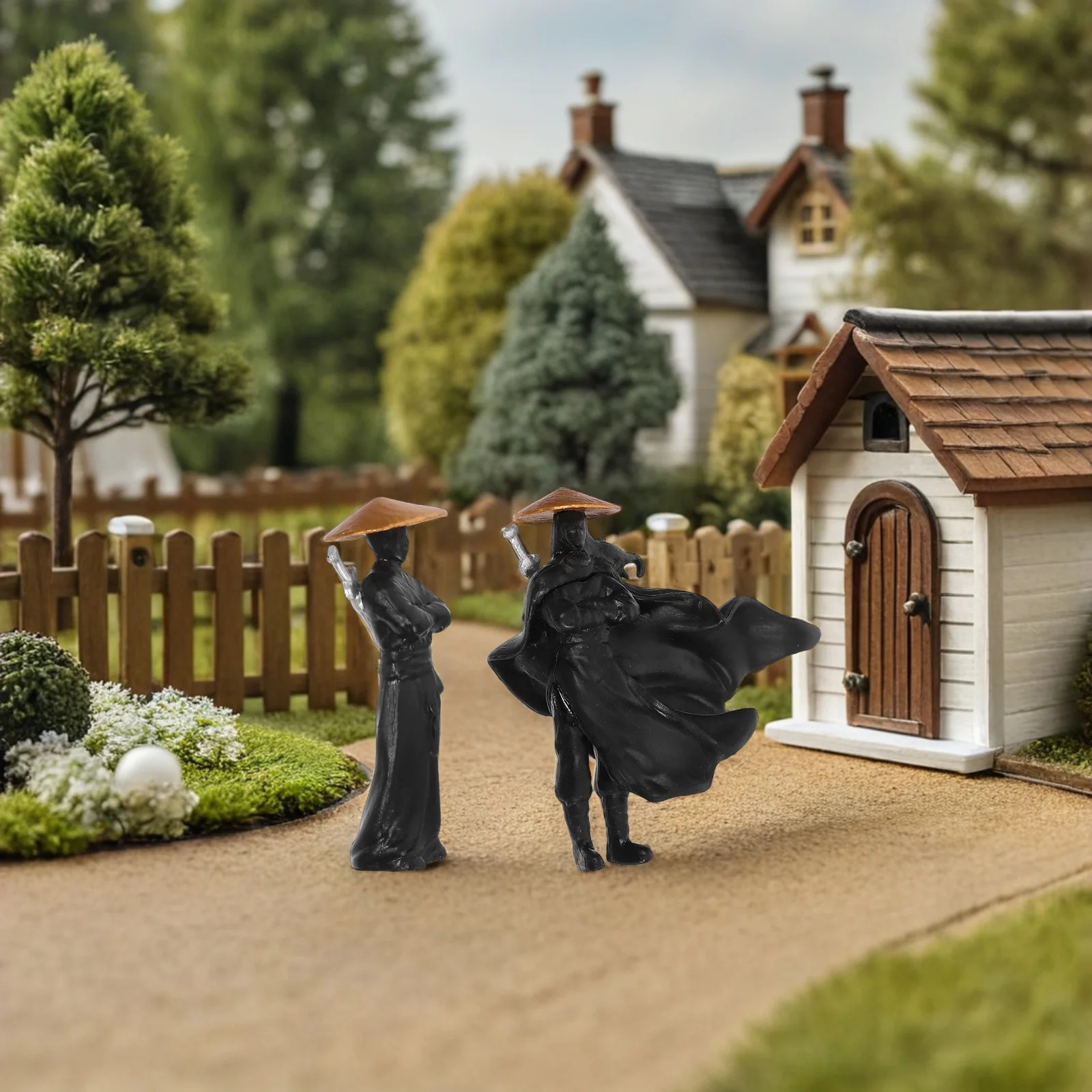

6 Pcs The Micro Landscape of Ancient Wind Miniature Chinese Figurines Desktop Kungfu Statues Sculptures