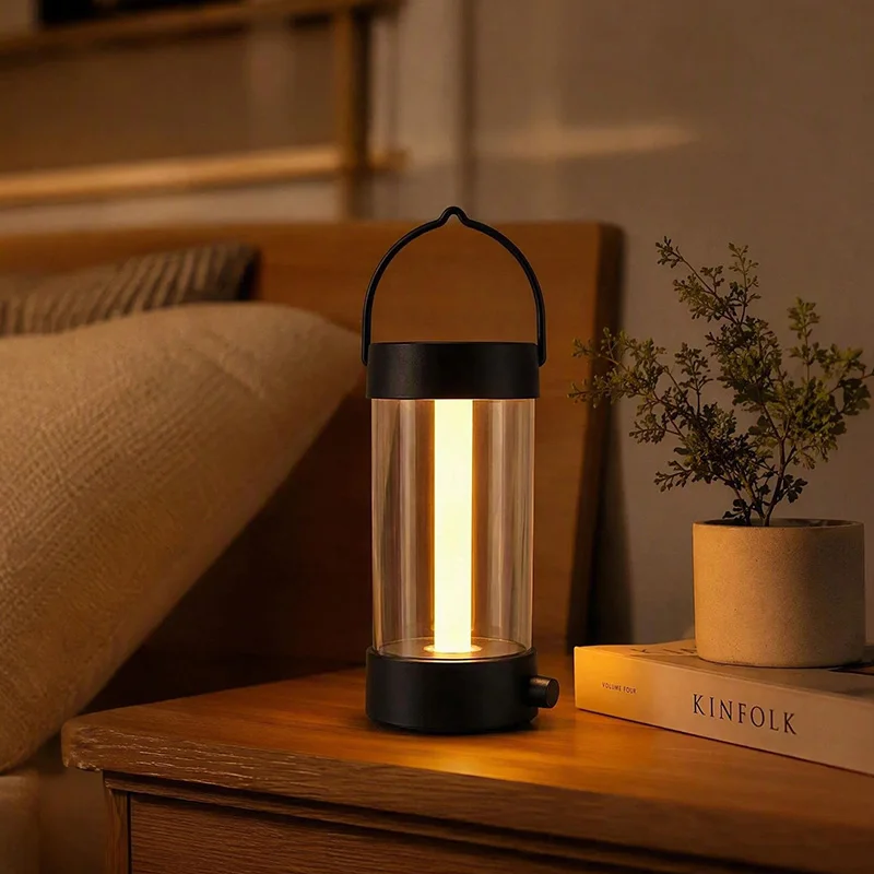 Vintage LED Camping Lantern Rechargeable USB C Outdoor Hanging Tent Light IPX4 Waterproof Warm Light Emergency Night Lamp