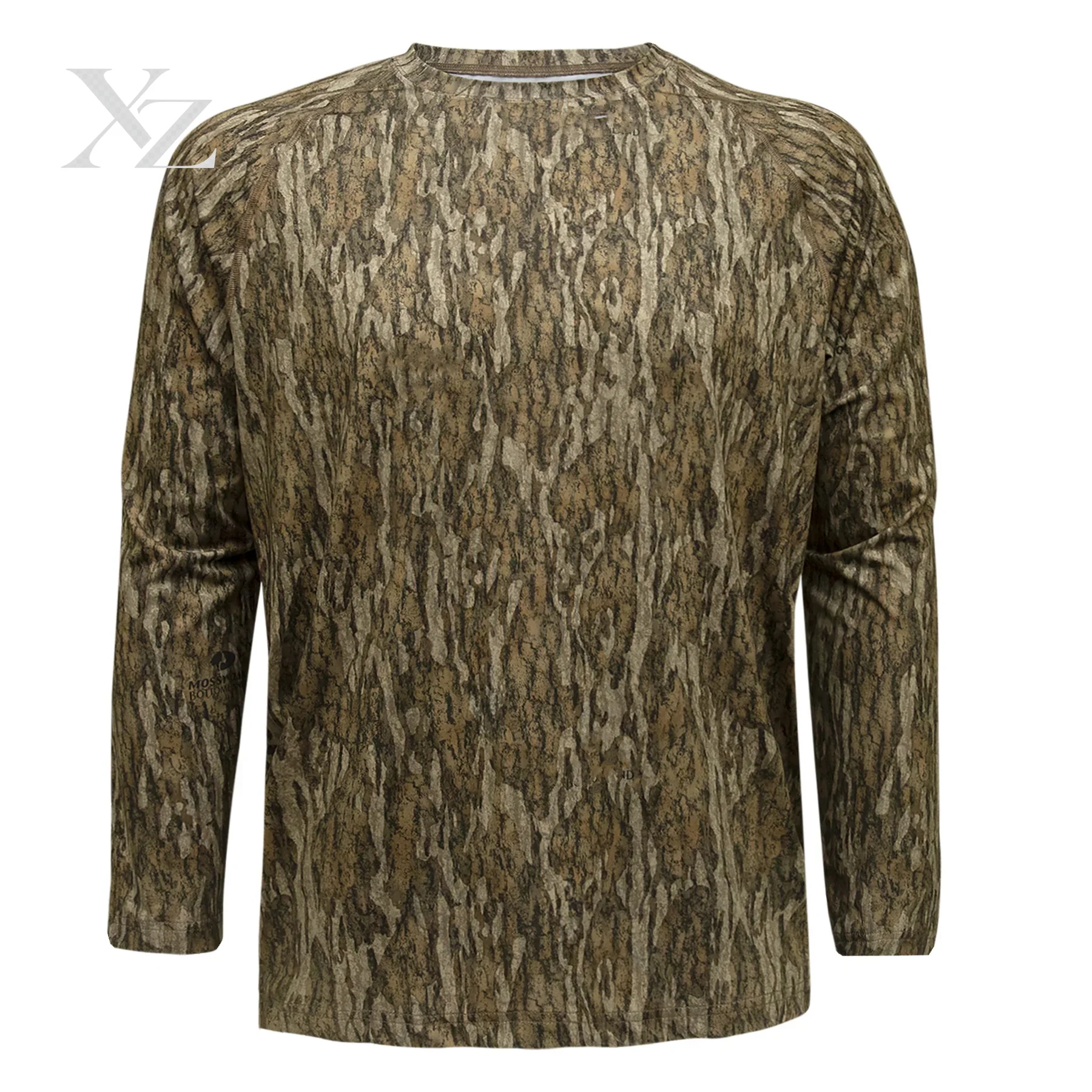 Premium 3D Camouflage Graphic Men's Long Sleeve T-Shirt – Mossy Oak Outdoor Crew Neck Top, Fashion Cool Daily Summer Clothing