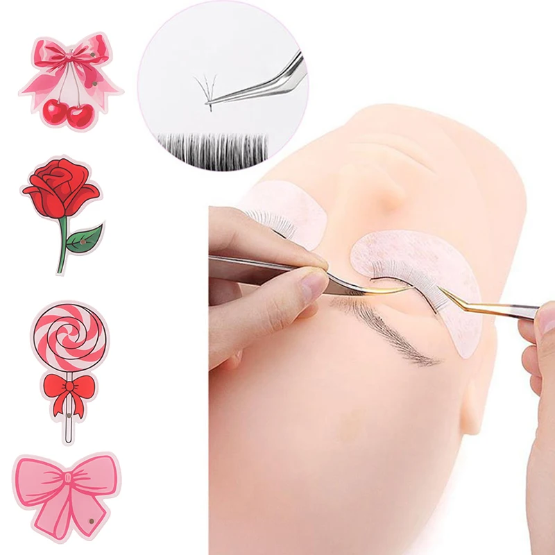 Tablero de exhibición de extensión de pestañas acrílicas rosas con diseño de lápiz labial rosa, bandeja de succión magnética para pestañas postizas, paleta de maquillaje