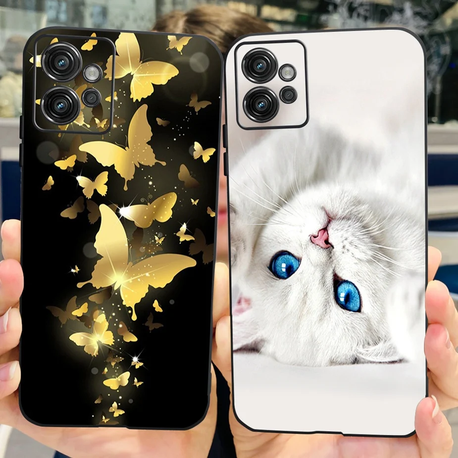 For Motorola Moto G32 Case Cute Cat Butterfly Soft Silicone Phone Case For Motorola Moto G32 G 32 MotoG32 Bags 6.5\'\' Coque Funda