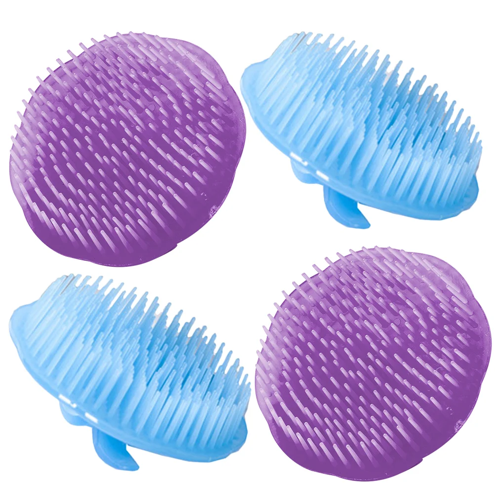 

4 Pcs Shampoo Comb Anti Dandruff Scalp Brush Hair Scrubber for Washing Massage Shower Massager Exfoliator Pe Girl Head