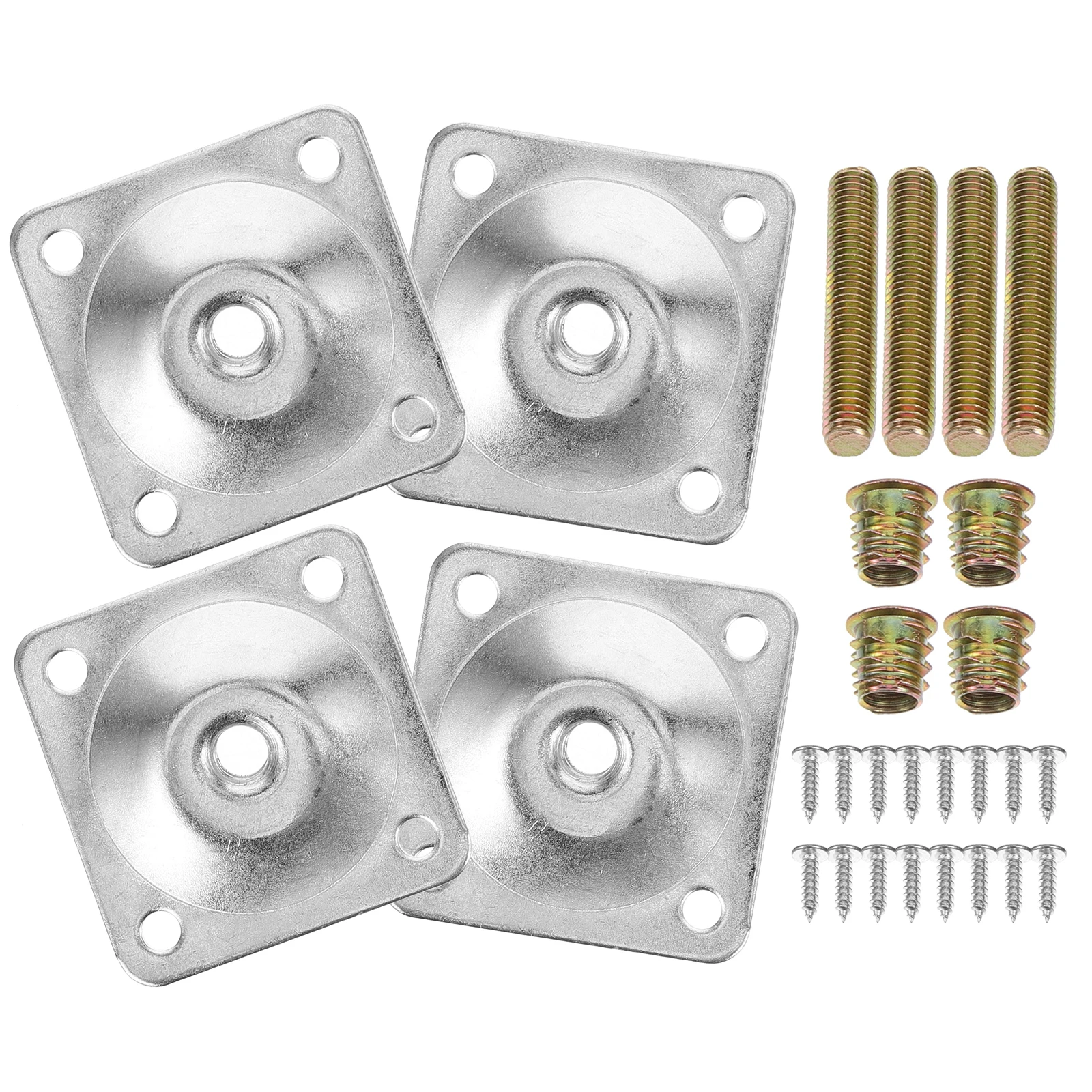 

4 Sets Furniture Leg Connection Plates 48x48x2mm Repair Damaged Sofas Chairs Sturdy Iron Mounting Brackets Table Legs Attachment