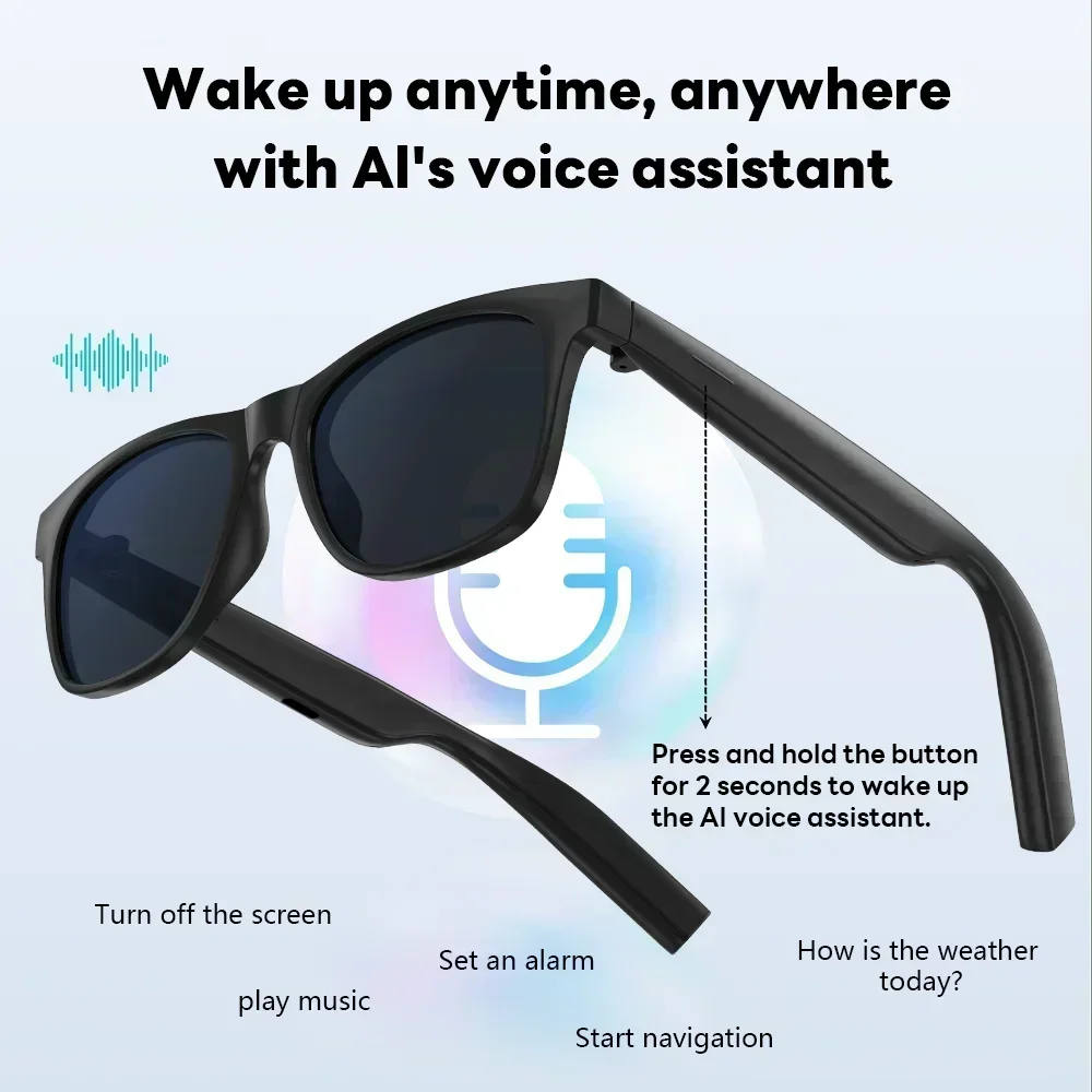 Lenovo 2027 New AI Smart Glasses 2400W Photo Recording Bluetooth Control Touch Translator Voice Assistant Sunglasses
