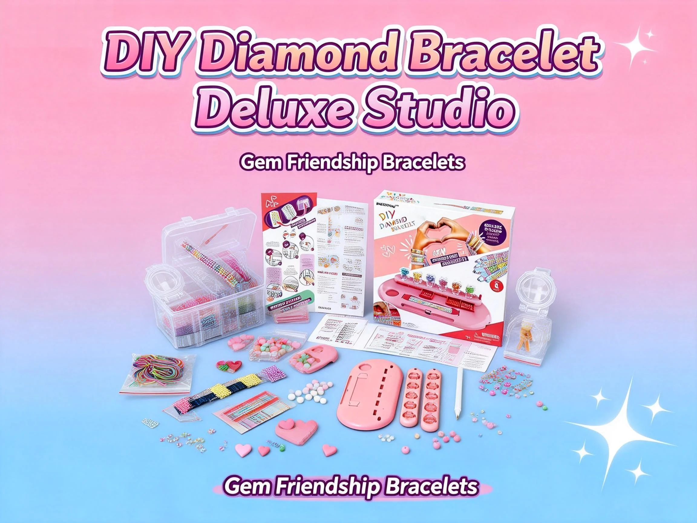 

Детский набор для изготовления браслетов с алмазной мозаикой, 8 регулируемых браслетов, набор материалов для изготовления браслетов с кристаллическими наклейками, развивающие игрушки для девочек, подарки на день рождения