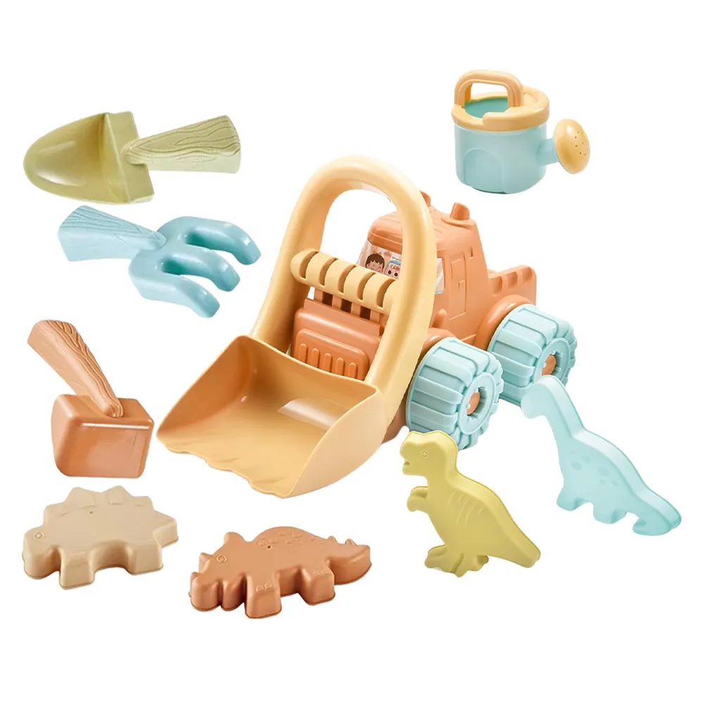 9Pcs Kids Beach Sand Set Dinosaur Sand Molds Rake Shovel Digging Outdoor Sandcastle Tools Beach Toy for Kids Outdoor Snow Toys