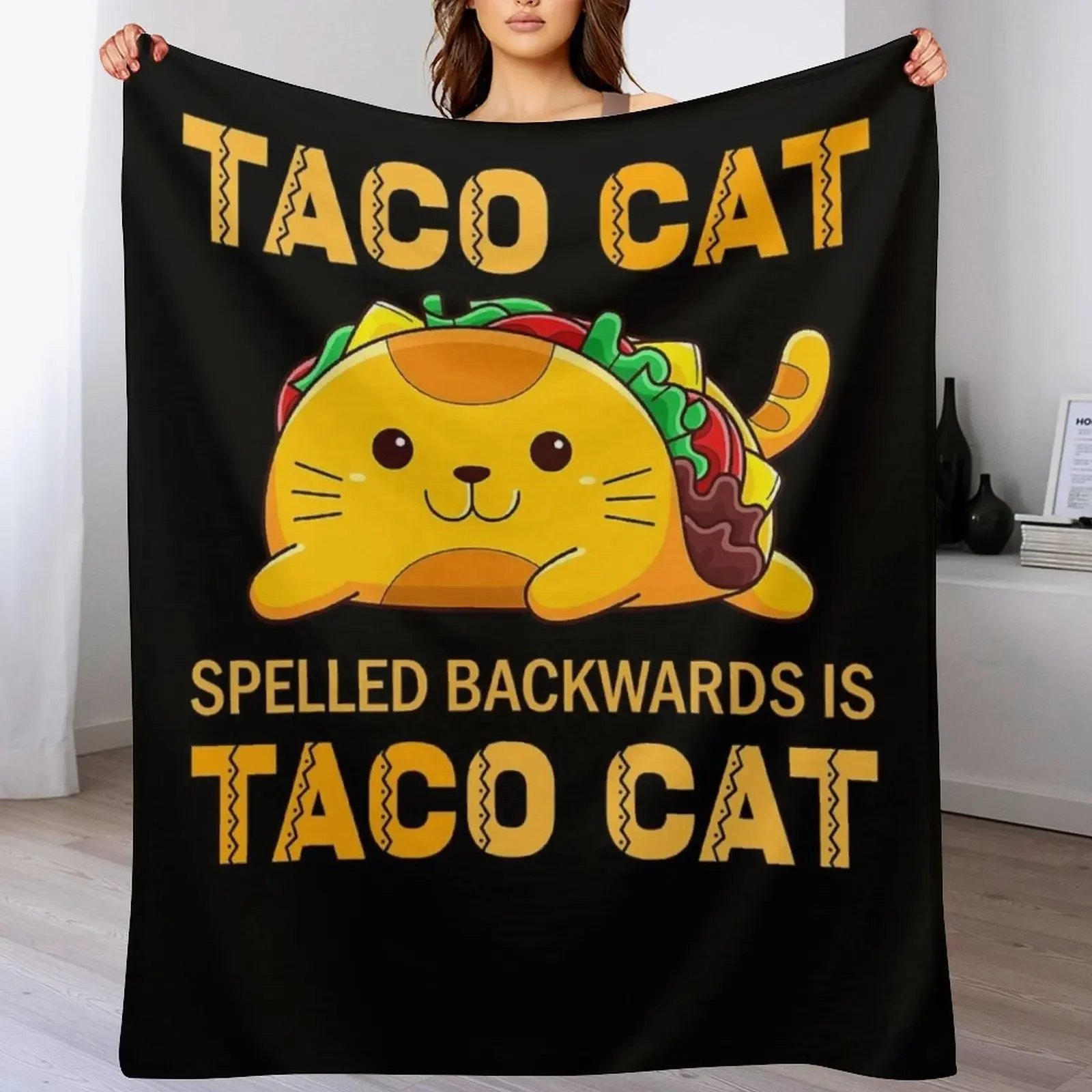 

TacoCatfor Kids Taco Cat Cinco de Mayo TacoCat Tacos Throw Blanket Soft Plaid Cute decorative Kid'S Blankets