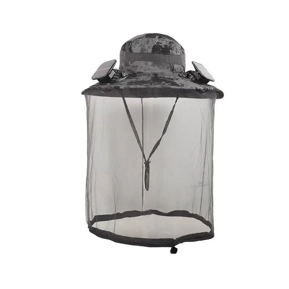 New Solar Powered Solar Fan Hat Wide Brim Dual Solar Charging Hat Cooling Fans UPF 50 Wide Brim Solar Hat Outdoor