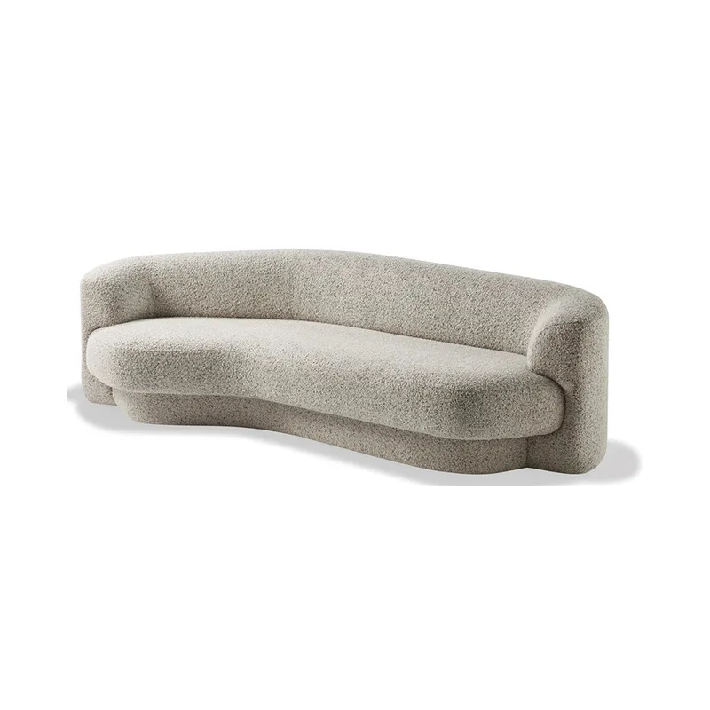 Design curved ears multi-person cloth art sofa living room model room furniture