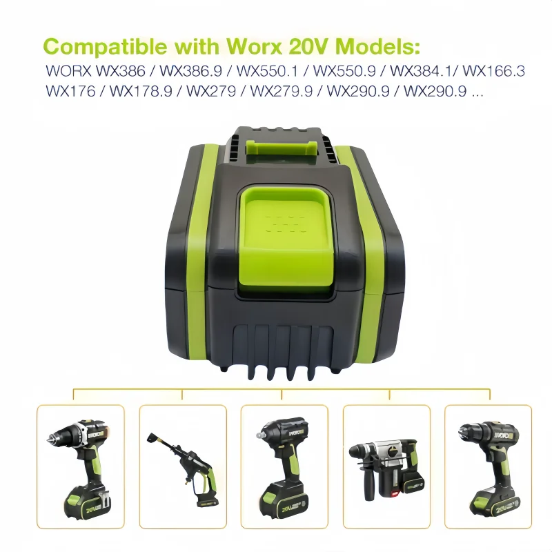 Nieuw Gebruikt voor WORX WA3551 20V 6Ah-12Ah draadloos elektrisch gereedschap batterij WA3572 WA3553 WX390 WX176 WX178 WU268 en ander elektrisch gereedschap