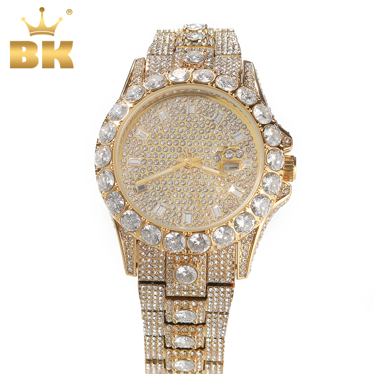Men Fashion King - นาฬิกาข้อมือผู้ชาย THE BLING KING ประดับเพชรเต็มหน้าปัด ทรงกลม