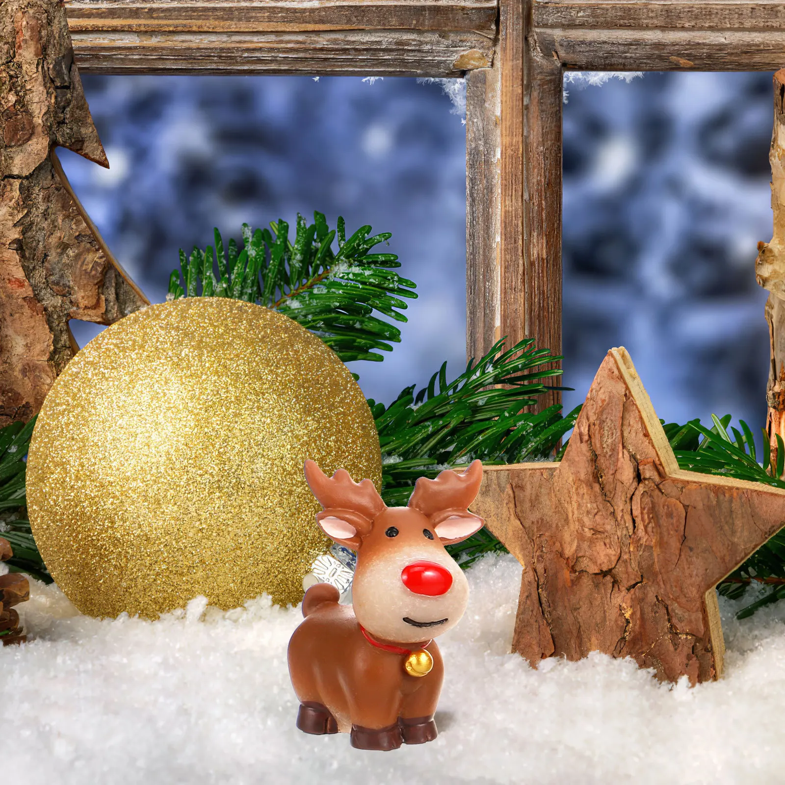 

Miniature Reindeer Christmas Decorations 5 Pcs Elk Sled Ornaments Resin Xmas Figures for Holiday Home Desktop Adornment