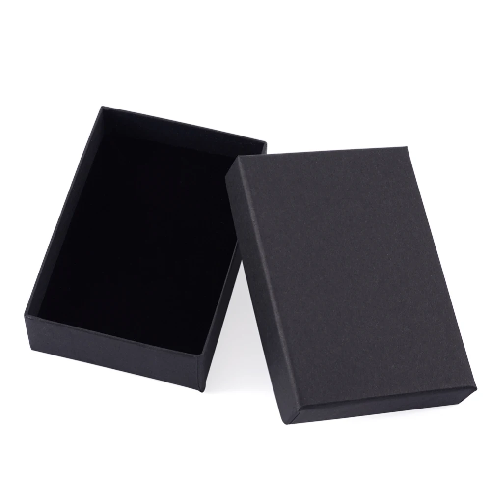 Imagem -03 - Caixas de Jóias Retângulo Branco Preto Caixas de Presente para Colares Brincos e Anéis Embalagem Papelão 90x65x28 mm 60 Peças