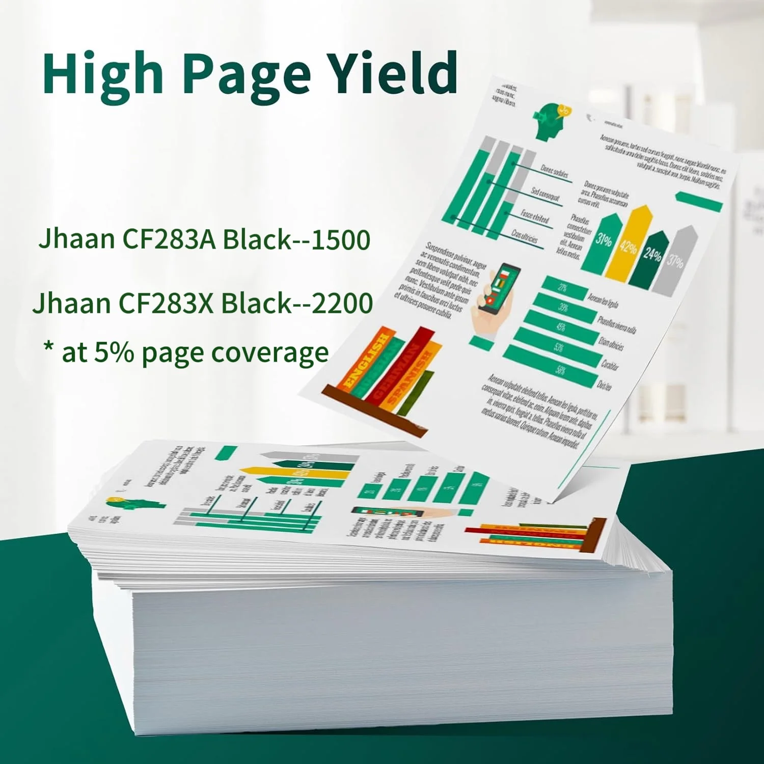 Jhaan 83A 83X Tonerkartuschen Kompatibel mit HP 83A CF283A 83X CF283X für Laserjet Pro M201dw M201n MFP M125nw M125a M127fw – Detail 4