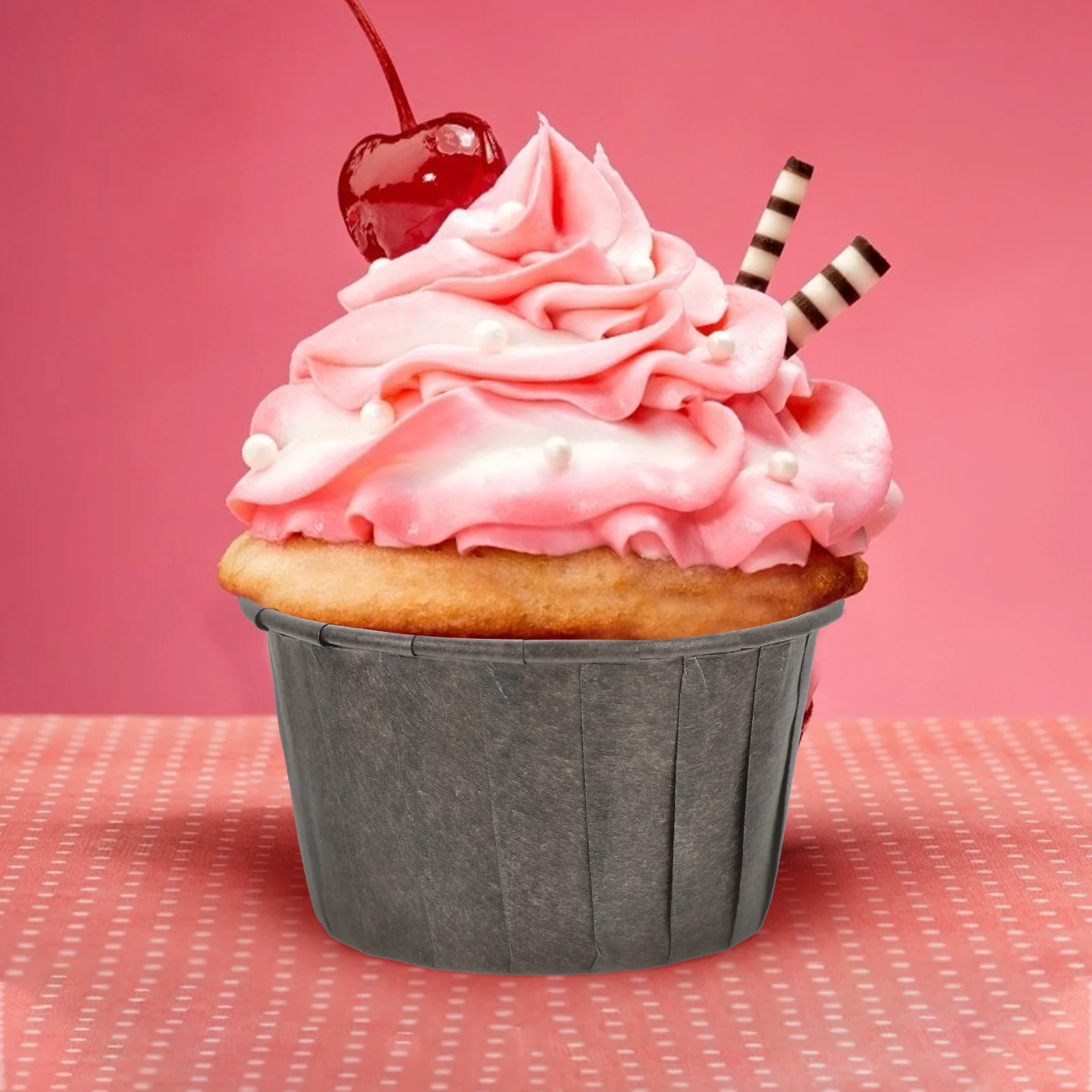 

50pcs Mini Muffins Oil Proof Paper Cups Baking Wrappers Black Disposable Simple Design Perfect for Cupcakes Muffins Small Cakes
