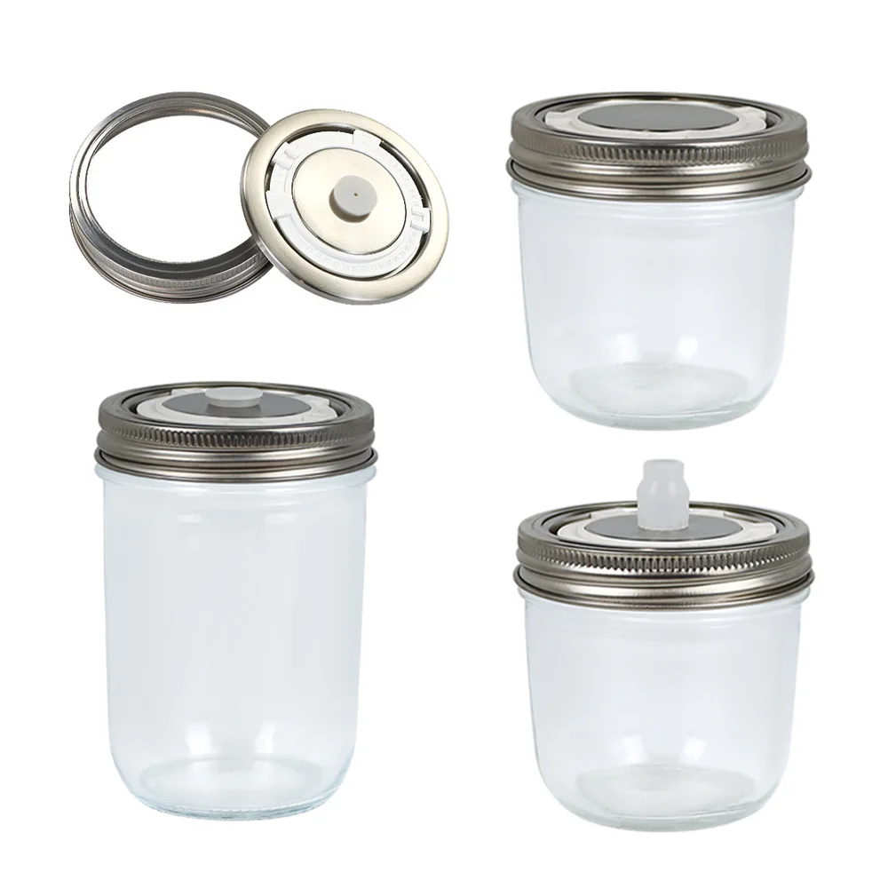 86mm Wide Mouth Mason Jar Lids Stainless Steel Fermentation Vacuum Seal Storage Caps with Date Tracker Reusable&Leakproof