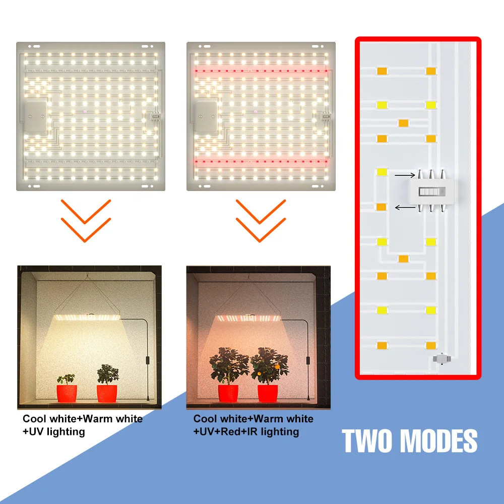 Lampu tumbuh Led 1000W papan Quantum lampu Phyto rumah kaca lampu hidroponik spektrum penuh untuk budidaya tanaman berbunga dalam ruangan