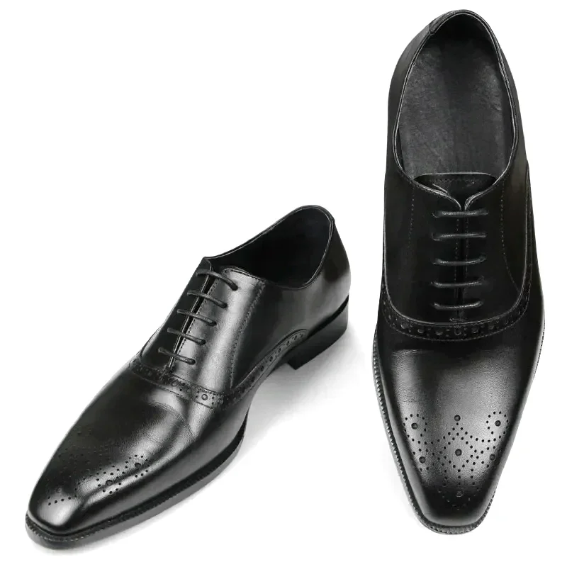 Fashion Casual Business Office Work Leather Shoes Men Brogue Oxford Shoe High Quality Man Comfortable Dress Wedding Party Shoes