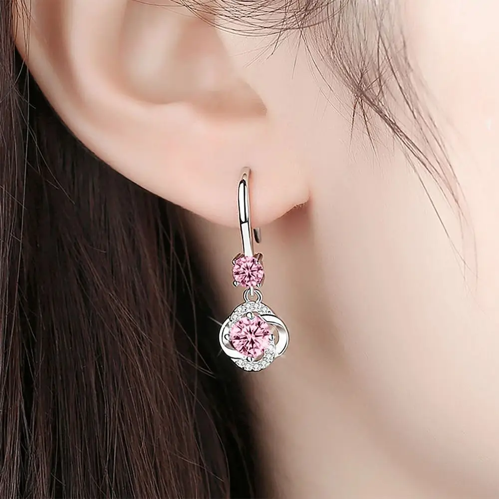 2Pairs Alloy Lymphatic Magnetotherapy Earrings Long Jewelry Magnetherapy Germanium Earrings Diamond-Studded Piercing