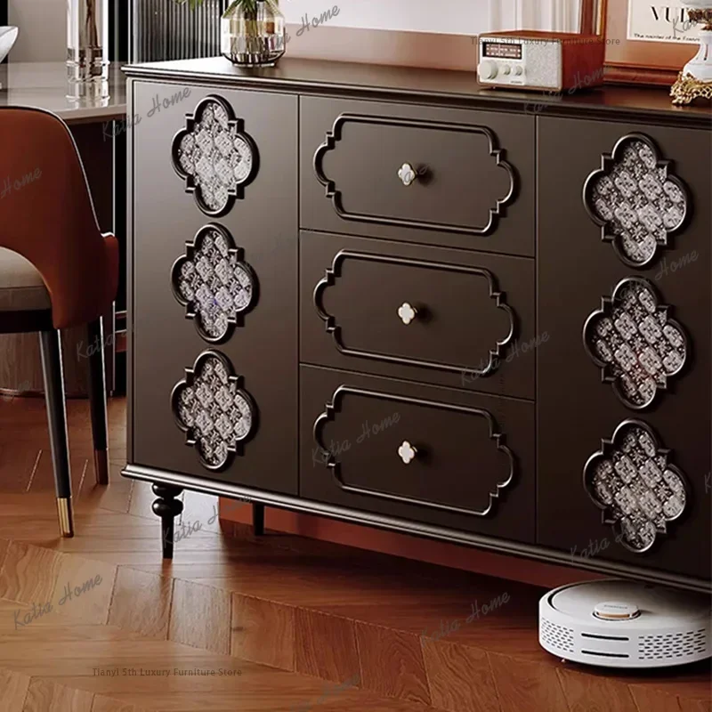 LSFrench Retro Shoe Cabinet Nordic Creative Entrance Living Room Storage Cabinet Designer Solid Wood Home Furniture Comedor FYLC