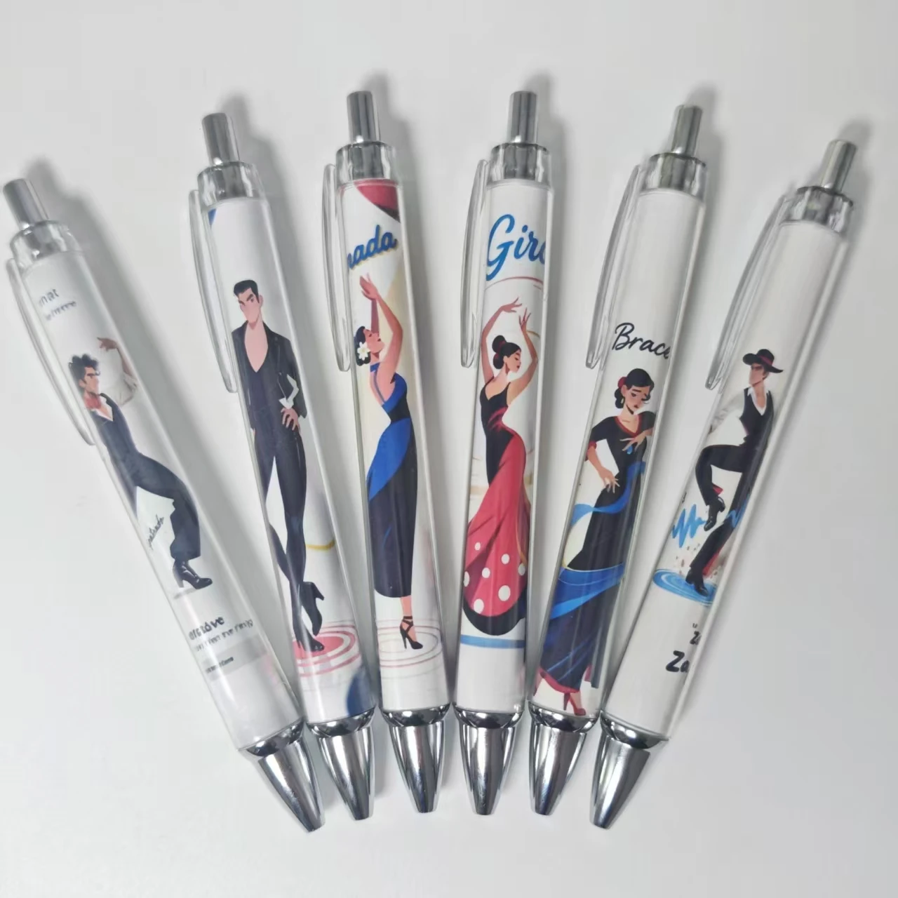 

7 шт./15 шт., тема танцовщицы фламенко, креативная шариковая ручка для фламенко, начиная сезона, студенческая подарочная ручка для письма