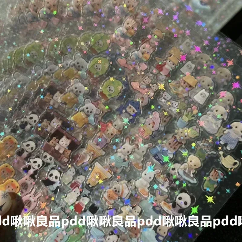 ملصقات حيوانات على شكل أرنب عيد الفصح من سيلفانيان، هدية للأطفال، مجموعة ملصقات ألعاب مقاومة للماء #5