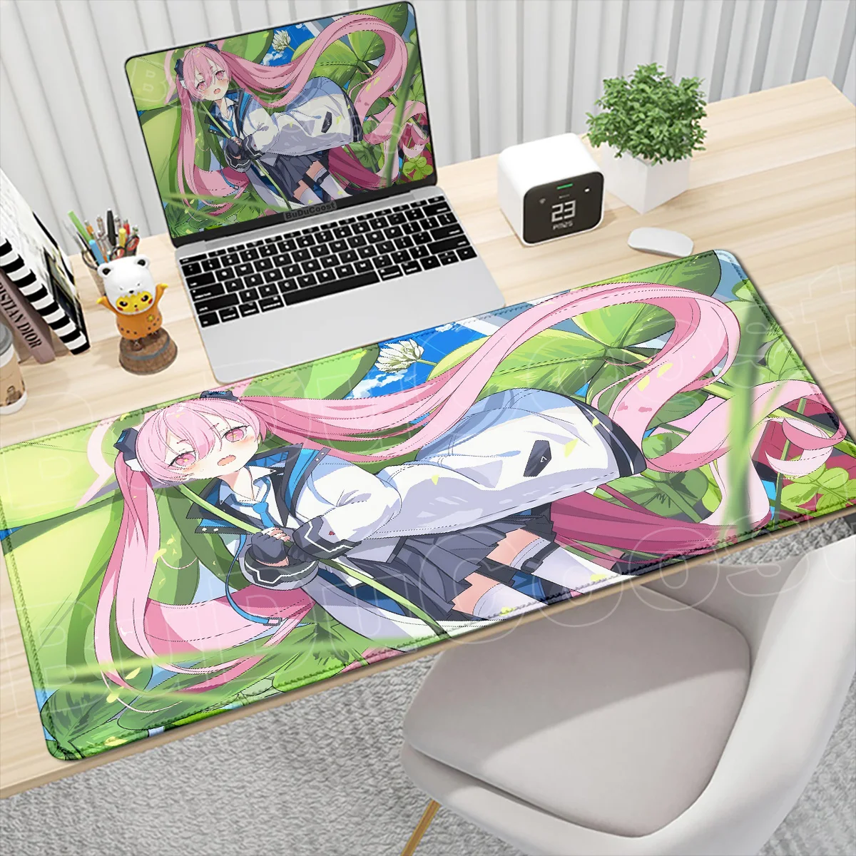 HD-Druck Gamer-Gehäuse Speed-Tastaturmatten PC-Gummi-Zubehör XXL Blaues Archiv Kurosaki Koyuki Kawaii Anime-Mädchen Mauspad – Detail 2