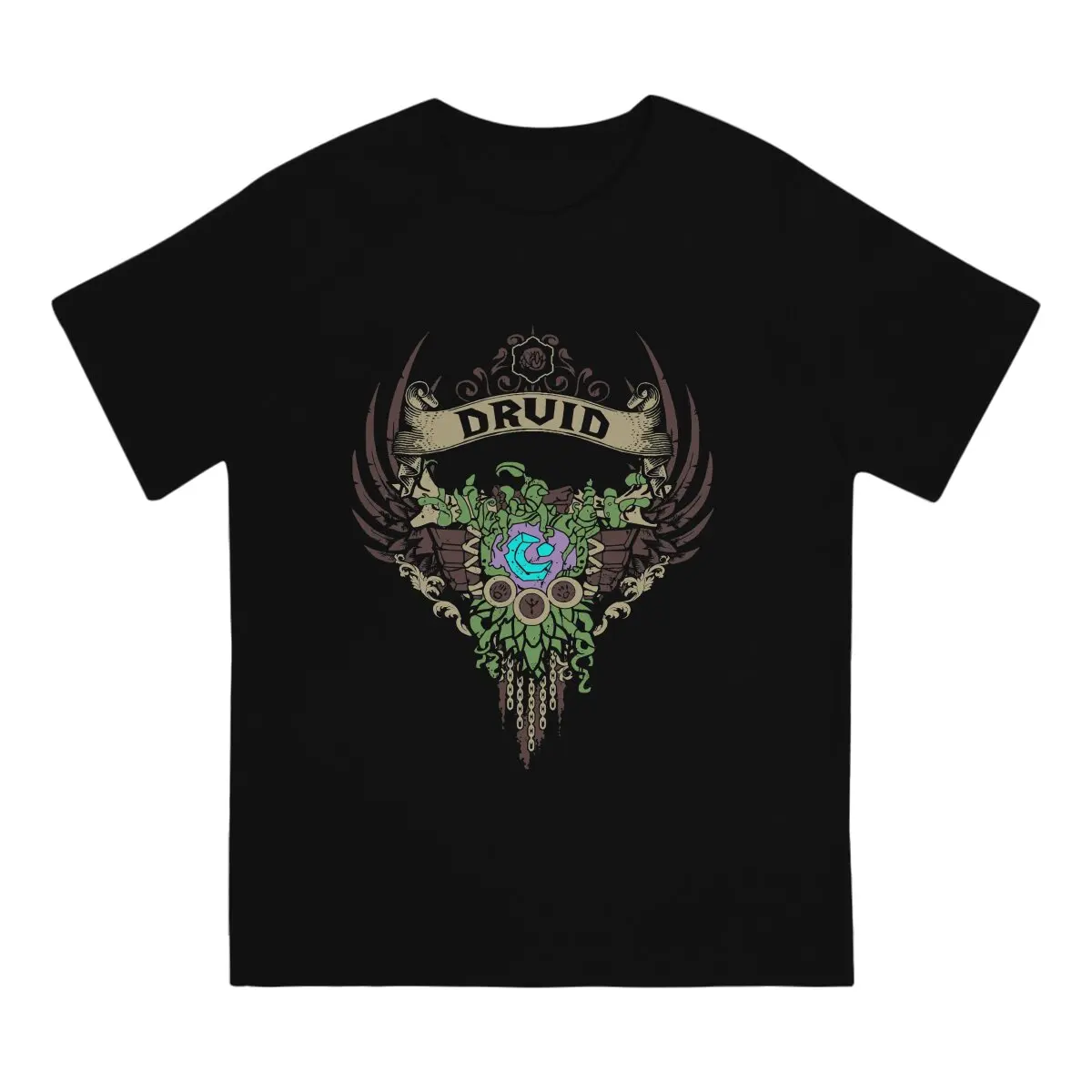 World Of Warcraft WOW Game Creative TShirt for Men DRUID ELITE EDITION Round Neck Basic T Shirt Distinctive Gift Clothes Tops