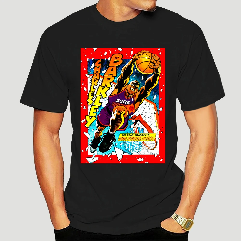 

Charles Barkley Original 90S Shoe Ad Oldskool T-Shirt Full Front Artwork Loose Plus Size Tee Shirt 5072X