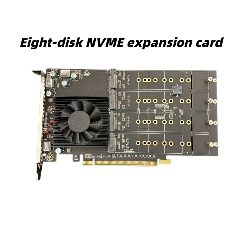 8 Slot M2 NVMe Expansion Card PCIe 40 x8 No Driver Broadcom PEX88048 Compatible