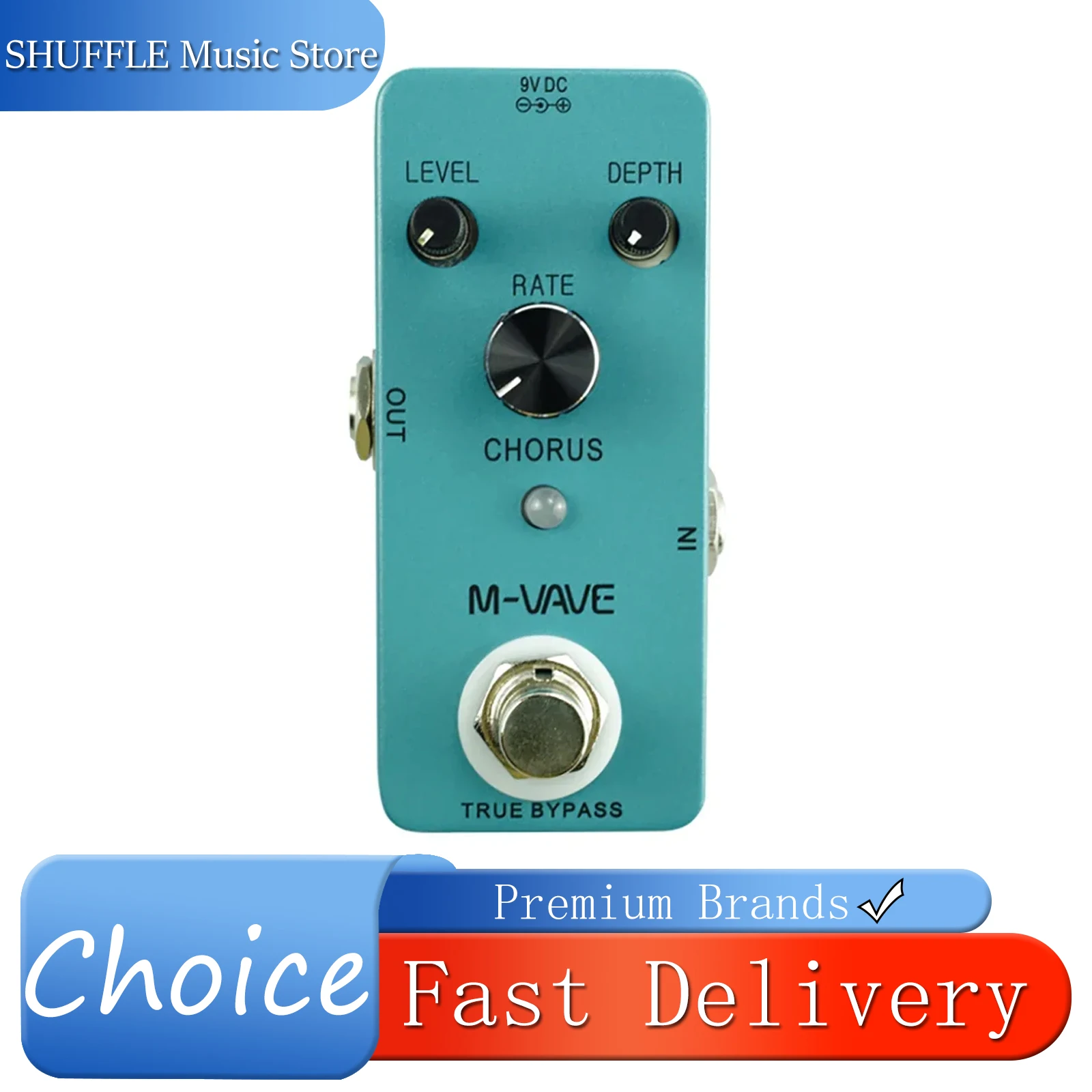 M-VAVE Chorus Guitar Pedal Analog Chorus Effects True Bypass Pedal Chorus Volume/ Depth/ Speed Control Pedal Guitar Accessories