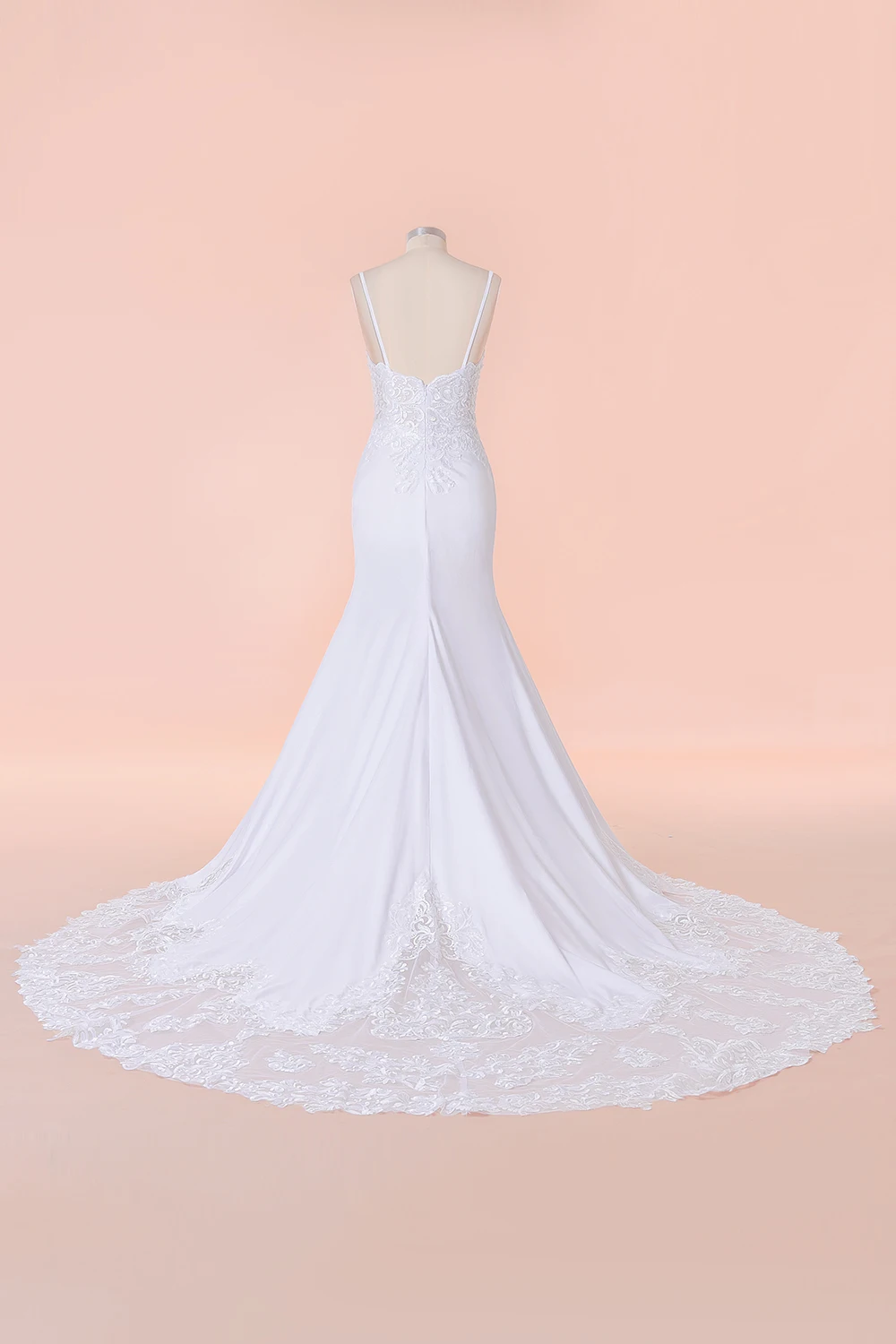 Vestidos de casamento de renda preta sereia feminino cintas de espaguete sem costas apliques ilusão sem costas vestidos de noiva novia