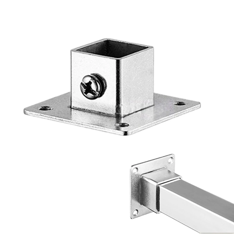 N2UC Square Tube Stainless Steel Pipes Fittings Replacement Square Pipe Fixed Joint Storage Rack Connector Easy to Install