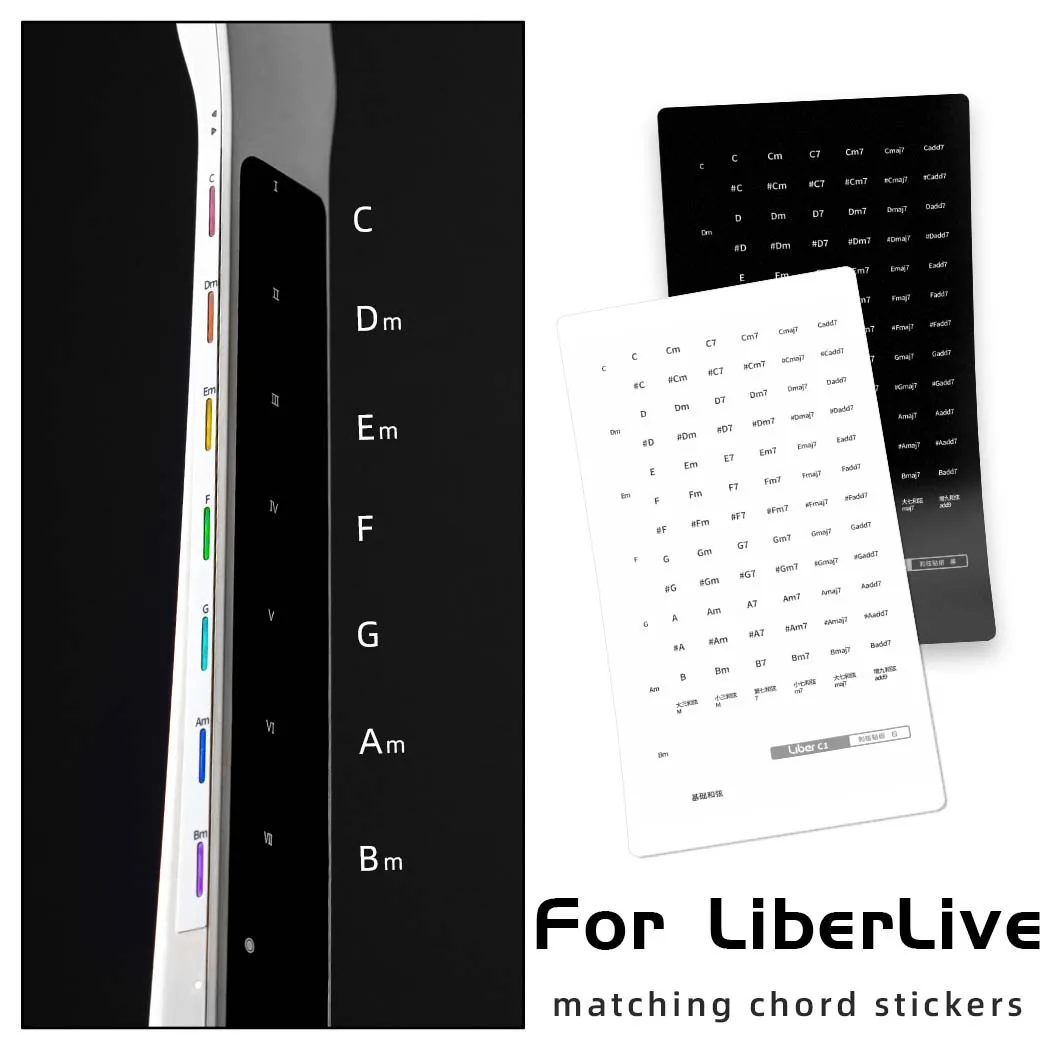 

For LiberLive C1 - Full Body Protective Film, Knob Grip Sticker, Chord Indicator Decal, Smart Guitar Accessories