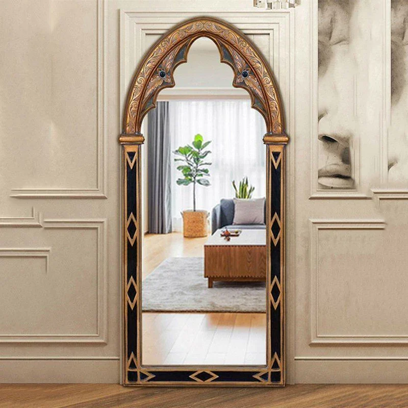 Aesthetic Organizer Mirror Women Vanity Girls European Design Mirror Standing Bedroom Adornos Para El Hogar Home Decoration