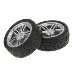 2pcs 40/48mm Toy Wheels Flat Drift Tyres DIY Car Spare Parts for Model Makin
