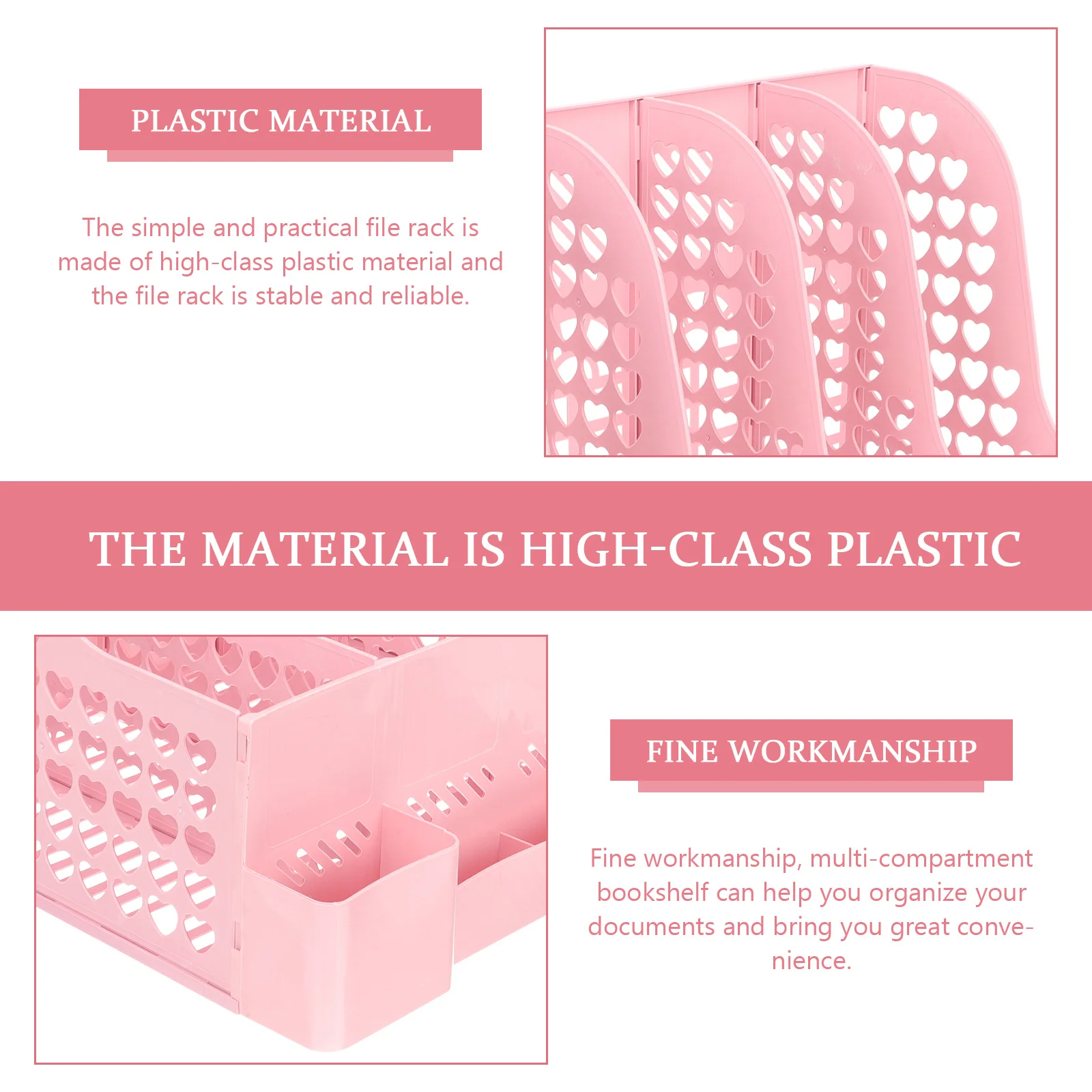 

Household File Organizer High-Class Plastic Multi-Compartment File Holder for Office Home Study Desktop Magazine Book Storage