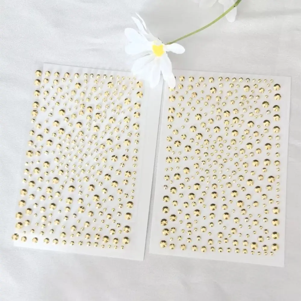 Gouden Gezicht Juwelen Stickers Y2K Stijl Muziek Festival Lichaam Glittery Gem Stickers DIY Make-up Haar Parel Stickers