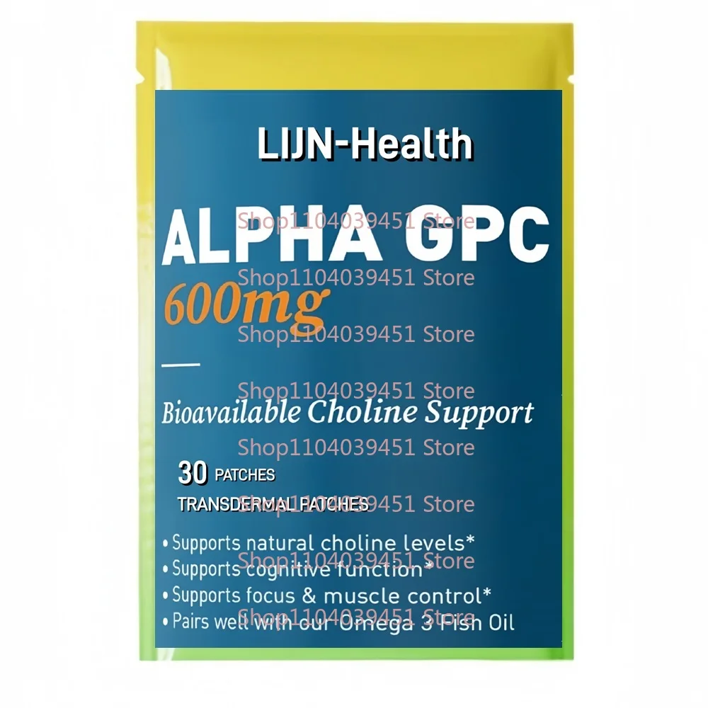 30 Patches Patches Transdermicos Alpha GPC - Patches de Choline Bioavailáveis para Cérebro, Memória e Foco