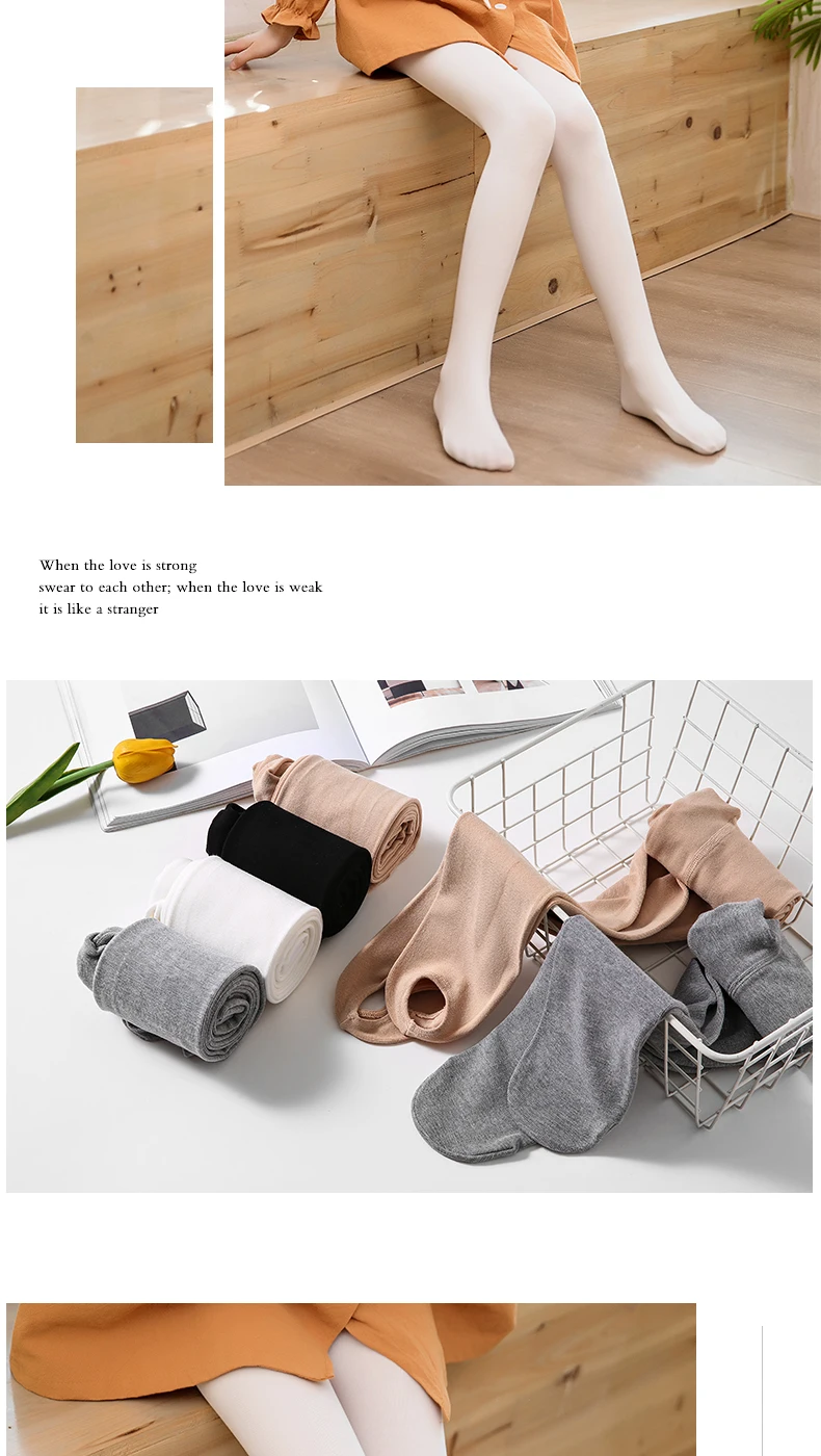 Frühling Herbst Weiche Baumwolle warme Strumpfhosen einfarbig Leggings infant Mädchen Ballett Tanz Strümpfe Anti-pilling baby kinder strumpfhosen – Detail 9