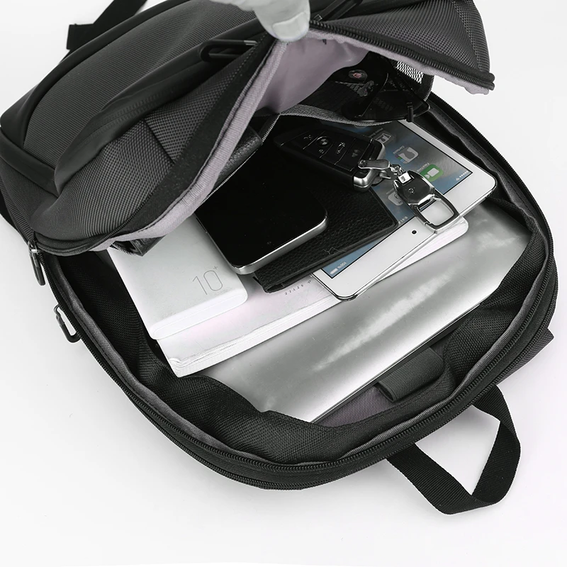 حقيبة ظهر رجال الأعمال ذات سعة كبيرة وواسعة ومتينة للرجال حقيبة ظهر كاجوال وظيفية قابلة للتوسيع للرجال للركاب والكمبيوتر المحمول #4